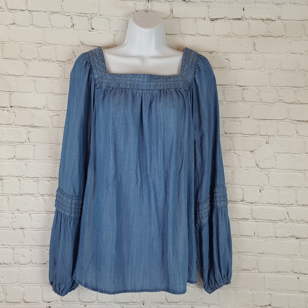 NWOT(XL) Lauren Conrad Boho Chambray Top